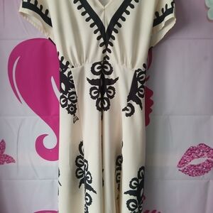 SHEIN Black and Cream Maxi Dress